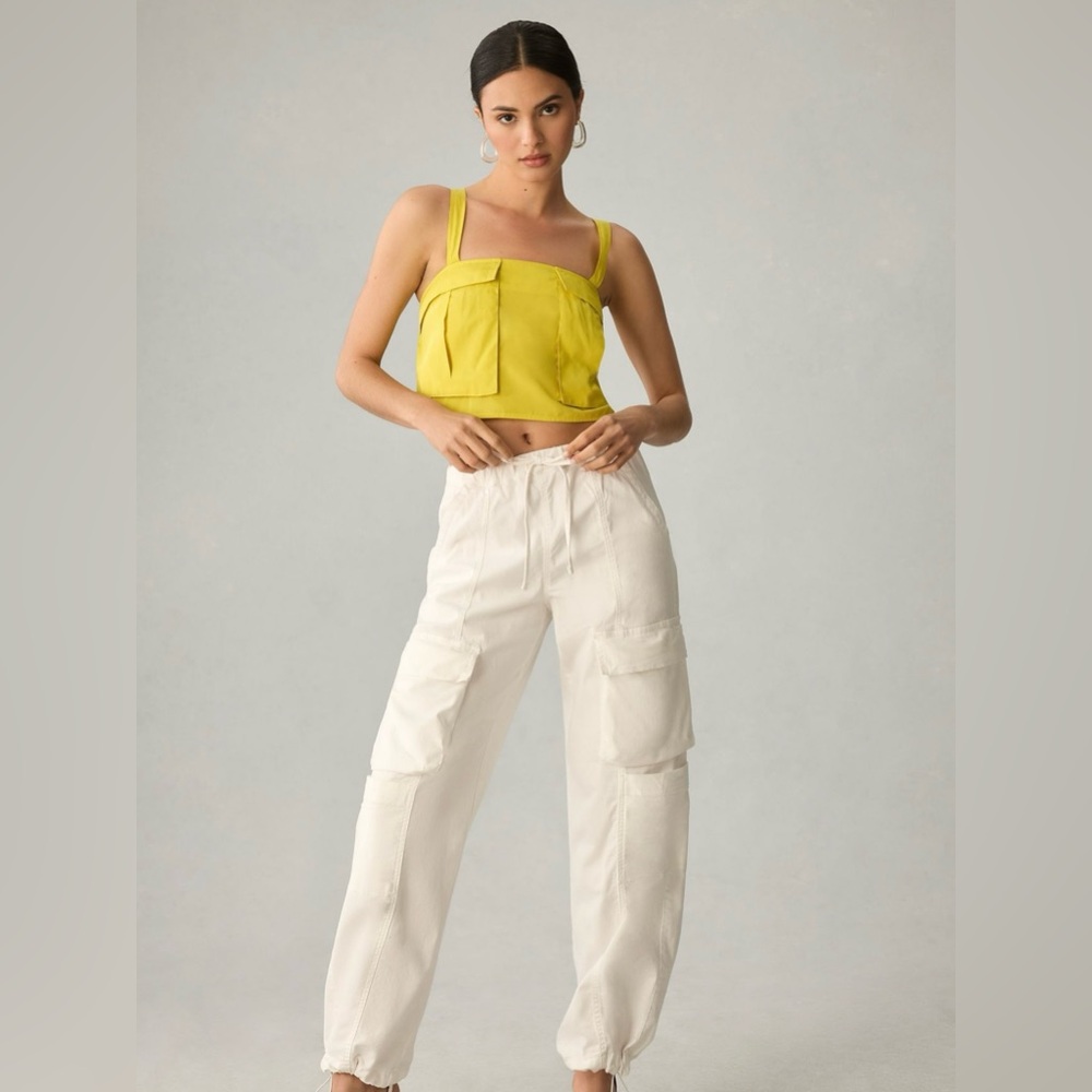NWT 🆕 Anthropology/Sanctuary 90’s White Cargo Pant - S - Picture 1 of 12